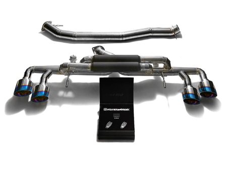 ARMYTRIX Titanium Valvetronic Catback Exhaust 90mm System Quad Titanium Blue Tips Nissan GT-R R35 2009-2021 For Cheap